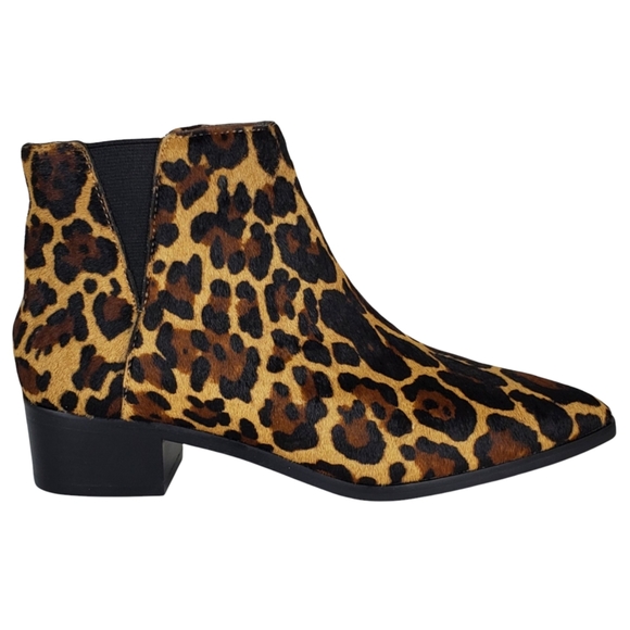 New Antonio Melani lavonnie leopard print haircalf block heel pointed booties - Picture 7 of 13